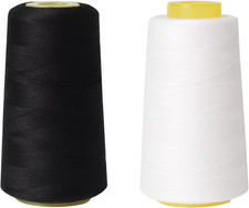 Sewing Thread Cone Set, 2 Pack Serger Thread, 3000 Yards Each, All Purpose Threa