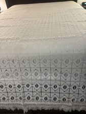Vintage Cotton Lace Bedspread Coverlet Cream ...