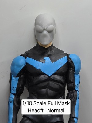 3d Printed INVINCIBLE MASKED MARK HEAD#1  1:10 7'' SELECT DC MULTIVERSE SCALE