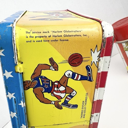 Vintage 1971 The Harlem Globetrotters Metal Lunch Box & Thermos - Picture 9 of 15