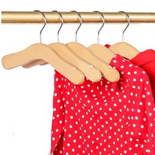 10pcs Children's Wooden Hangers - Natural Wooden Kids Coat Hangers 9.4 inches...