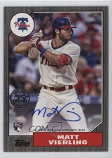 2022 Series 2 1987 Topps Baseball Black 128/199 Matt Vierling #87BA-MV Auto 0o0i