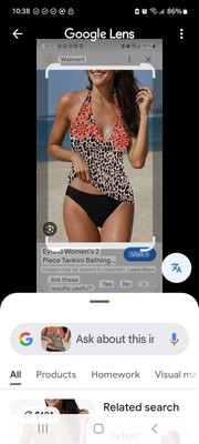 Womens 2 Piece Tankini Nd Bikini Bottom By Entino  In Size 2XL