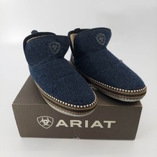 Ariat Women's Bootie Slippers Denim Southwest Size S 6.5-7 Navy Blue AR2238-400s