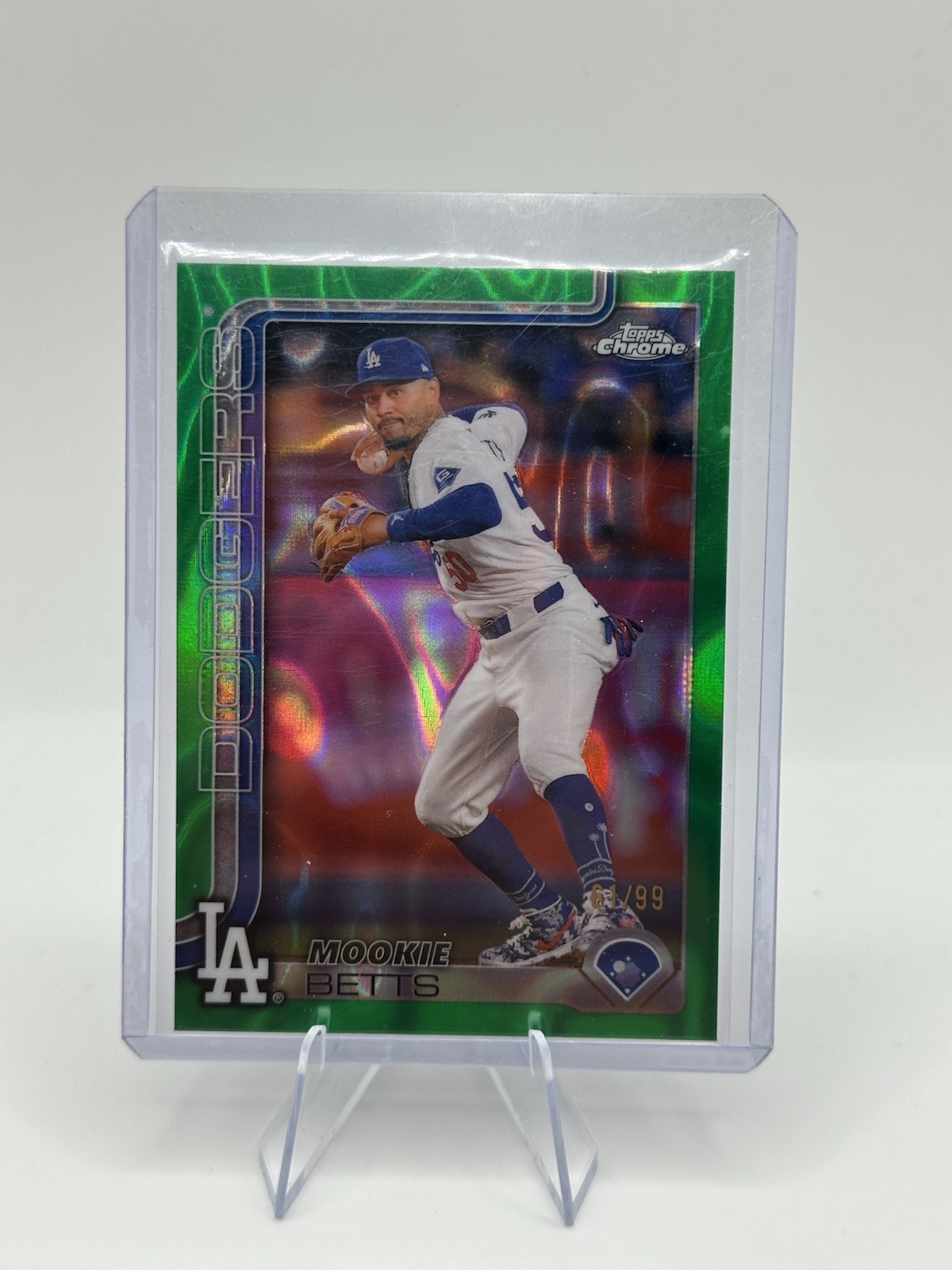 2025 Topps Chrome Baseball MOOKIE BETTS #50 Green Lava Refractor /99 Dodgers