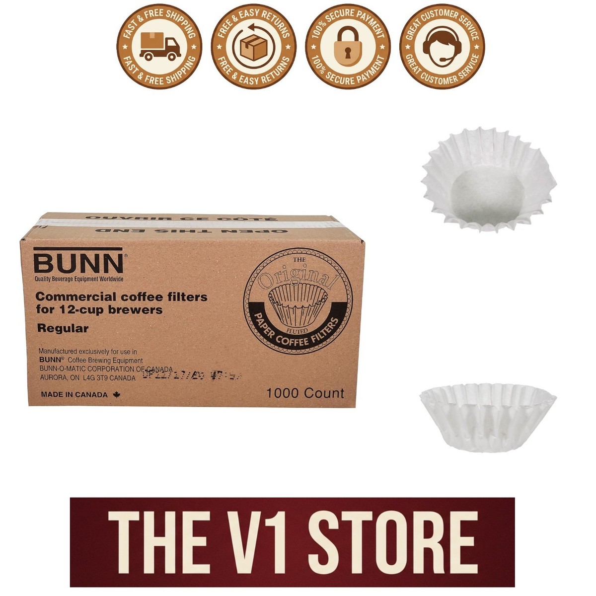 BUNN 12-Cup Commercial Coffee Filters (20115.000), 1000 Count, White | eBay