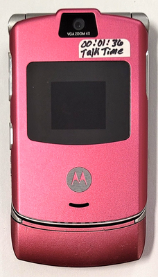 Motorola RAZR V3a - Pink ( CDMA ) Cellular Flip Phone - READ