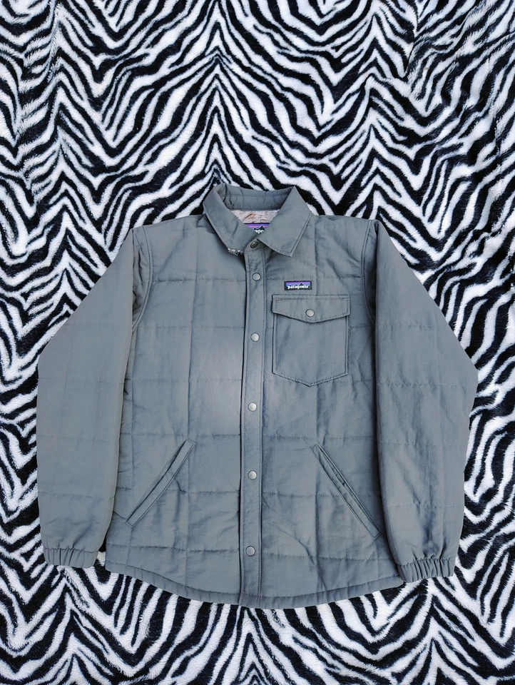 Patagonia Quilted Insulated Shacket Work Coat Jacket Boys XL 14 Youth Forge Gray - Image 3 of 4