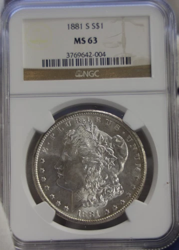 1881 S US Morgan Silver Dollar $1 NGC MS63 Lustrous