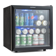 Beverage Refrigerator Cooler 1.3 Cu. Ft. 12 Bottles 55 Cans Mini Fridge for Wine