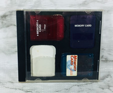 Performance Sony PlayStation 1 PS1 Memory Card Case Holder 3 Memory Cards RARE