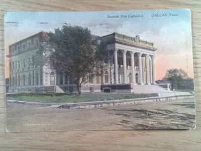 1910 Scottish Rite Cathedral Dallas TX Hand Colored Postcard C. Weichsel Co.