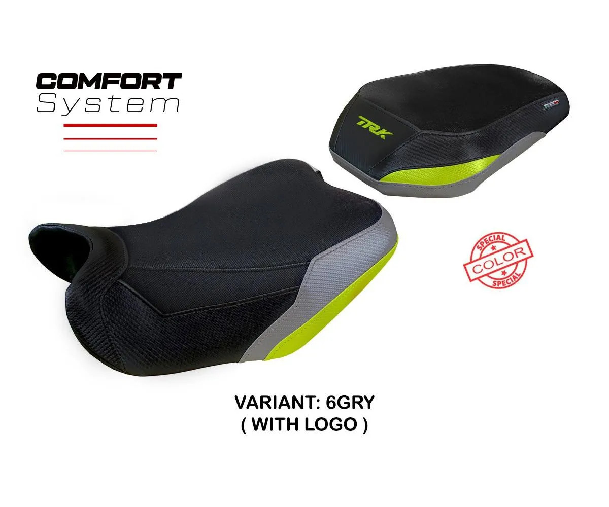 Seat cover Taisha Comfort Gray-Yellow + logo Tpz comp BENELLI TRK 702 2023 2026