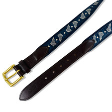 VINEYARD VINES Lacrosse Pocket Ribbon Belt Blue Made in USA Shep & Ian / Mens 30