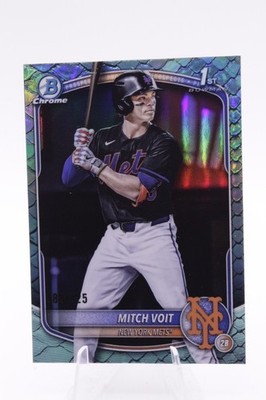 2025 Bowman Draft Chrome Mitch Voit Aqua Reptilian Refractor 089/125 NY Mets
