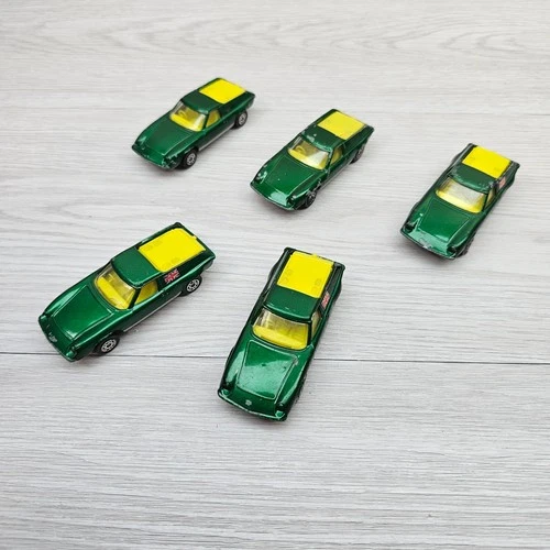 Vintage Corgi Juniors Lotus Europa Green Metal Diecast Model Cars - Lot of 5