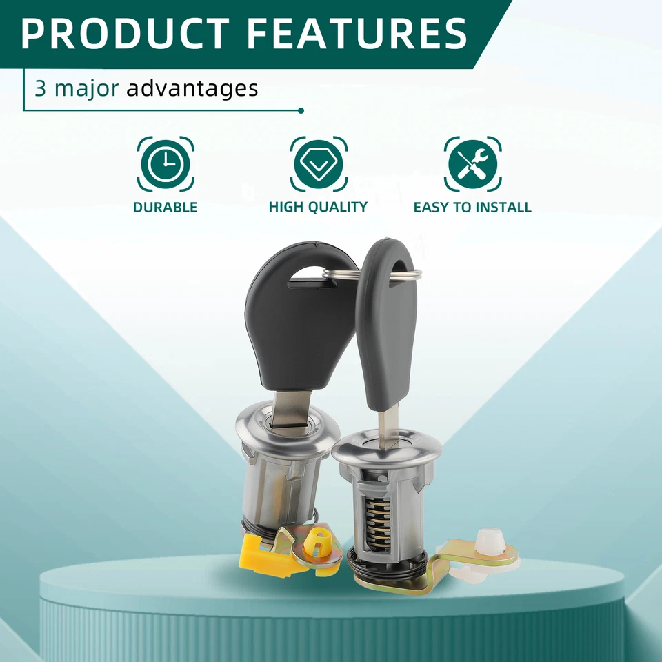 Nuevo juego de cerradura de puerta con llave izquierda derecha para camioneta Nissan Pathfinder 1984-1998 Foto 3 de 4