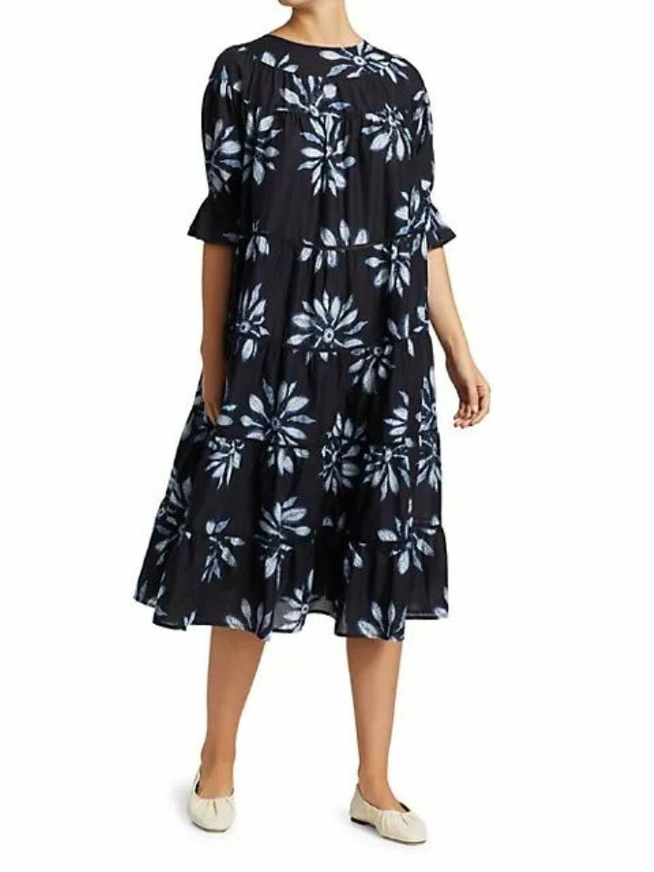 Merlette☆国内発・関税込☆上品コットン!PARADIS dress Merlette NEW Paradis Japanese Shibori Dyed Floral Tiered Sun