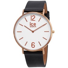 Image of ICE-WATCH City Tanner Black Leather Strap Rose Gold Dial Watch Item No.001515