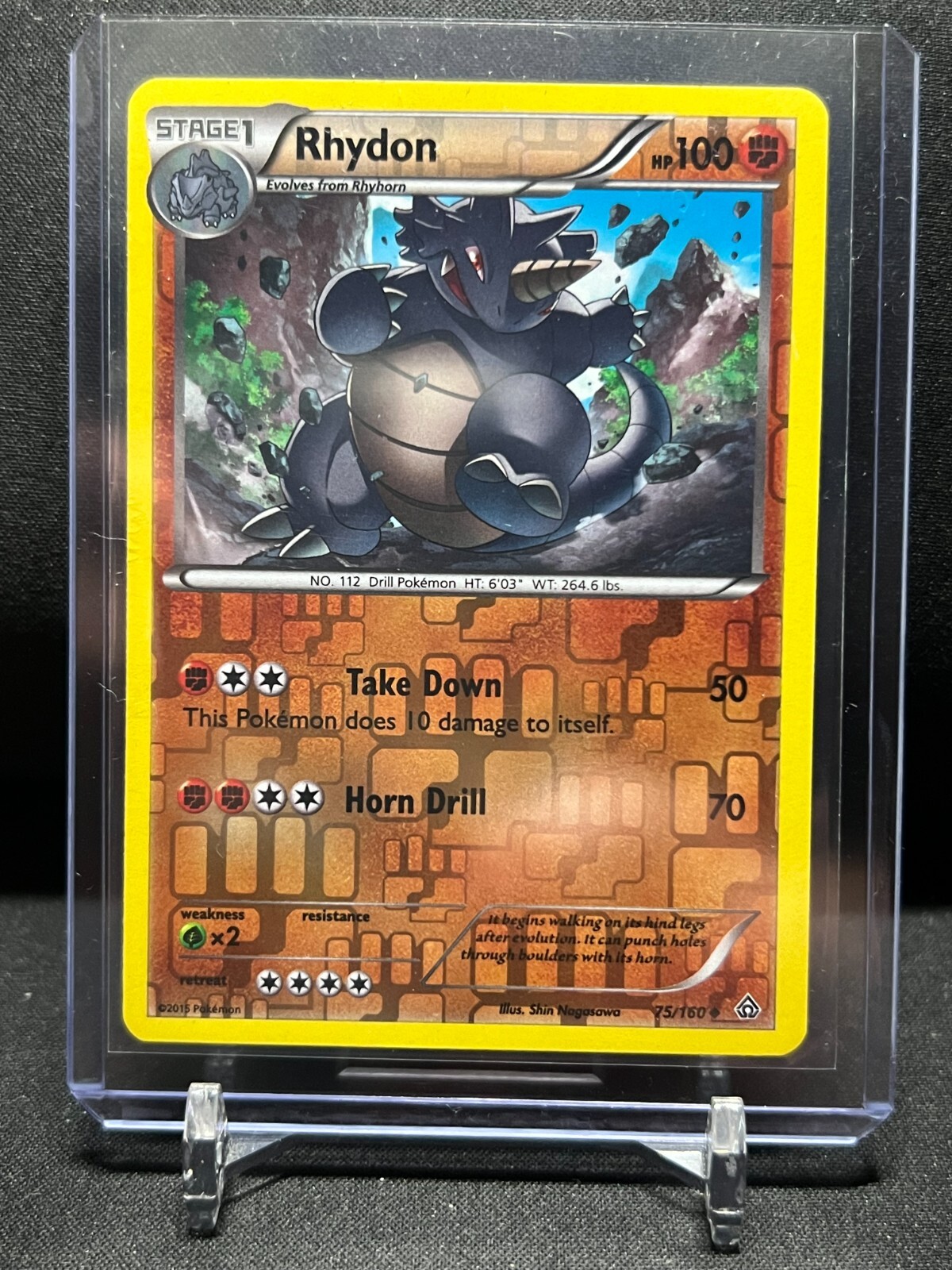 Rhydon 75/160 Reverse Holo Pokémon 2015 XY Primal Clash - LP