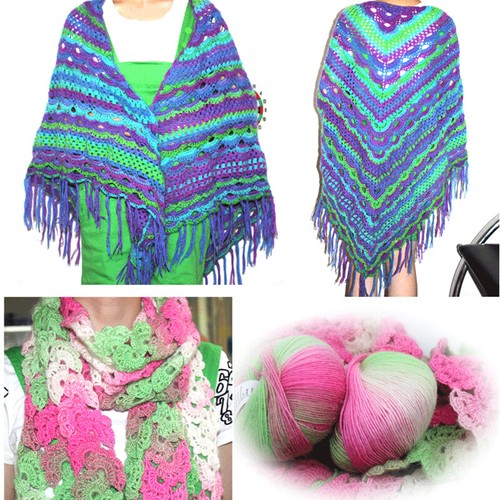 Sale 1 Ball X 50gr Soft Cashmere Wool Colorful Rainbow Wrap Shawl Hand Knit Yarn - Picture 17 of 32