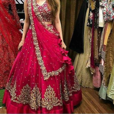 Function Wear Net Lehenga Choli With Fancy Dupatta For Women And Girls