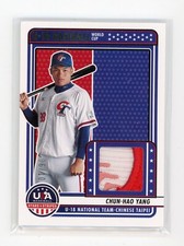 2023 Panini USA Baseball Stars & Stripes CHUN-HAO YANG Jersey Patch #d 06/10