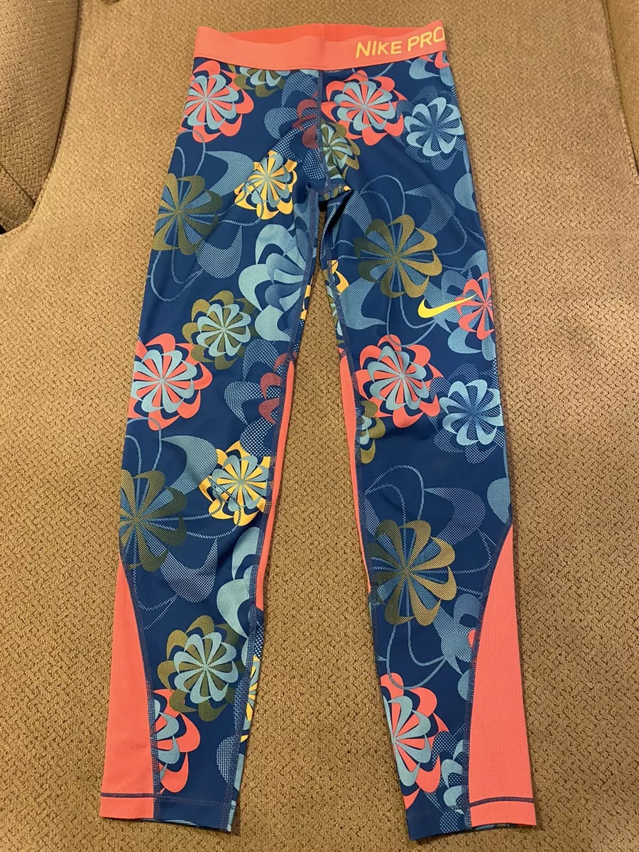 Nike Girls Pinwheel Allover Print Athletic Leggings Large L 939005-431