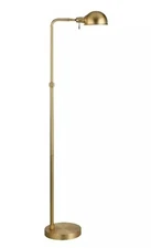 Henn&Hart 65” Brushed Brass Finish Metal Floor Lamp