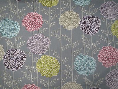 HARLEKIN SPROSS VORHANGSTOFF DESIGN ''Orsina'' 3,55 METER DUNST VIOLETT TÜRKIS