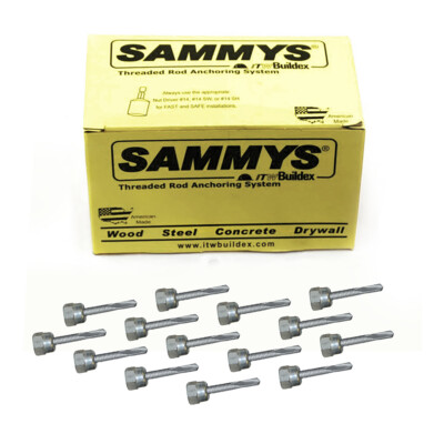 Sammys Vertical Threaded Rod Anchor, 1/4'' x 1-1/2'' Screw Length 25 Pk
