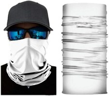 Solid White Balaclava Scarf Neck Fishing Hunting Shield Sun Gaiter Headwear Mask