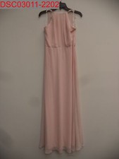 Missing Tie String  Belt, Levkoff Womens Petal Pink Halter Neck Chiffon Gown 6