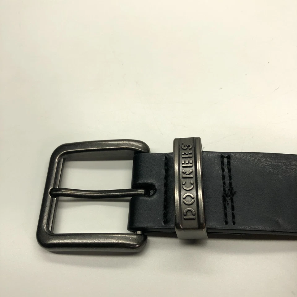 Dockers Belt Black Mens Sz M 34-36 Faux Leather Silver Buckle 1 3/8" - Изображение 4 из 4