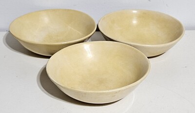 Aletha Soule Studio Pottery Bowls MELANGE YELLOW Cereal Soup 2004 - Set Of 3