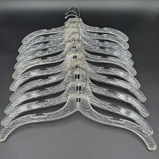 10 Vintage Clothes Hangers MCM Clear Plastic Ice Crystal Starburst Prism