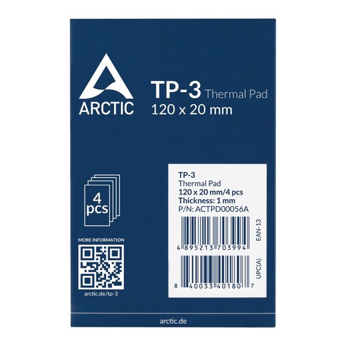 ARCTIC TP-3 Premium Thermal Pad 4 Pack 120 x 20mm x 1.0mm 1 mm for CPU's GPU's - Picture 3 of 8