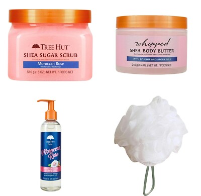 Tree Hut Moroccan Rose gift set , scrub, butter, shave oil with