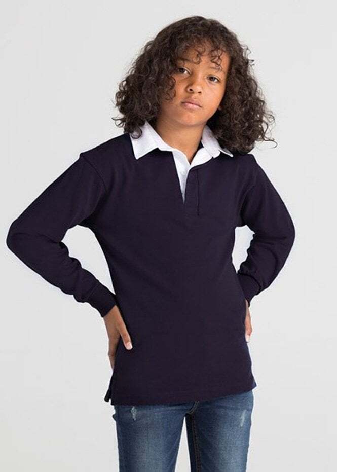 Camicia da rugby semplice fila anteriore bambini manica lunga FR109