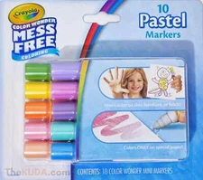 Crayola Color Wonder Mess Free Coloring 10 Count Pastel Mini Markers 75-2470 NEW