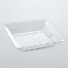 Plastic 4.25" CLEAR Square PLATES Party Wedding Disposable TABLEWARE
