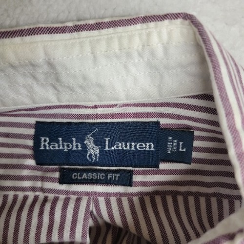 Mens Large Polo Ralph Lauren New York Athletic Club Button Shirt Classic Fit VTG - Picture 7 of 9