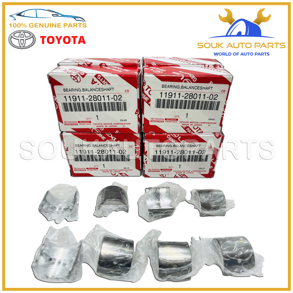 11911-28011-02 Genuine Toyota BEARING SET (8 PCS 11911-28011-02 Genuine Toyota BEARING SET (8 PCS