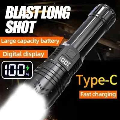 MARKENLOS 1000000 Lumen Taschenlampe LED 5000Meter Taktisches Fackel Arbeitslich USB DHL