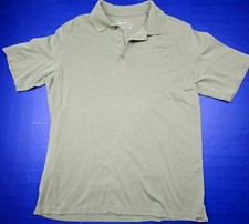 Eddie Bauer Travex Mens Size TL Polo Shirt 1/4 Button Front Green