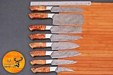 CUSTOM HANDMADE FORGED DAMASCUS STEEL CHEF KNIFE KITCHEN KNIVES CHEF SET 1554