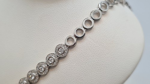 Collier en Or blanc 18 carats sertie de diamants naturels - Picture 4 of 5