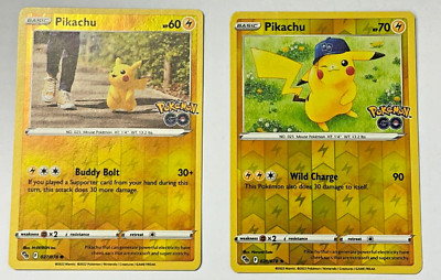 Pikachu -TCG Pokemon GO ( 028/078 , 027/078 ) Reverse Holo Rare | eBay