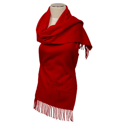 Schal Rot scarf 100% Merinowolle Hirsch Strass écharpe Wolle wool red stag