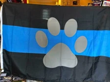 POLICE K9 PAW PRINT THIN BLUE LINE CANINE FLAG 3X5 AMERICAN LAW ENFORCEMENT USA